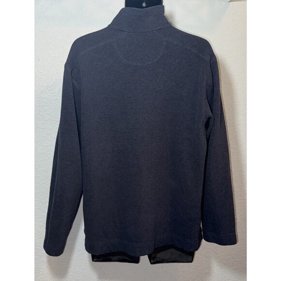 Eddie Bauer Mens L Blue Gray 1/4 Zip Pullover 100% Cotton Long Sleeve Sweater - Picture 6 of 13